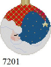 Moon Santa, 3.25" Round - 18 mesh