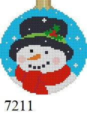 Snowman Face, 3.25" Round - 18 mesh