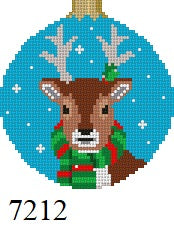 Reindeer Face, 3.25" Round - 18 mesh