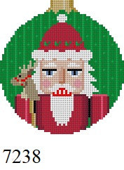  Santa, nutcracker, 3.25" Round - 18 mesh