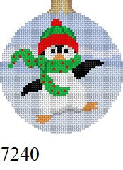  Dancing Penguin, 3.25" Round - 18 mesh