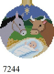  Jesus with  Animals, 3.25" Round - 18 mesh