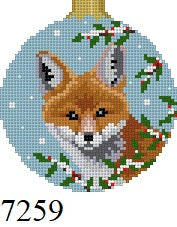 Baby Fox in Holly, 3.25" Round - 18 mesh