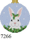 White Rabbit In Holly, 3.25" Round - 18 mesh