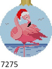 Santa Flamingo, 3.25" Round - 18 mesh