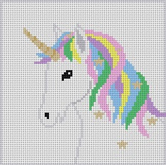 Rainbow Unicorn, 6" Square - 13 mesh