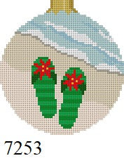  Christmas Flip Flops, 3.25" Round - 18 mesh
