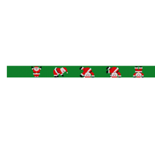  Tumbling Santas, Dark Green Background, Belt - 18 mesh