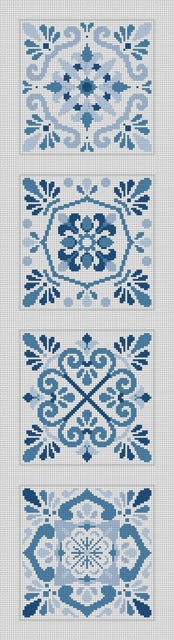  Talavera Tiles, Blue and White, Coaster Set