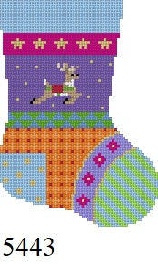  Patchwork Reindeer,  Mini Stocking